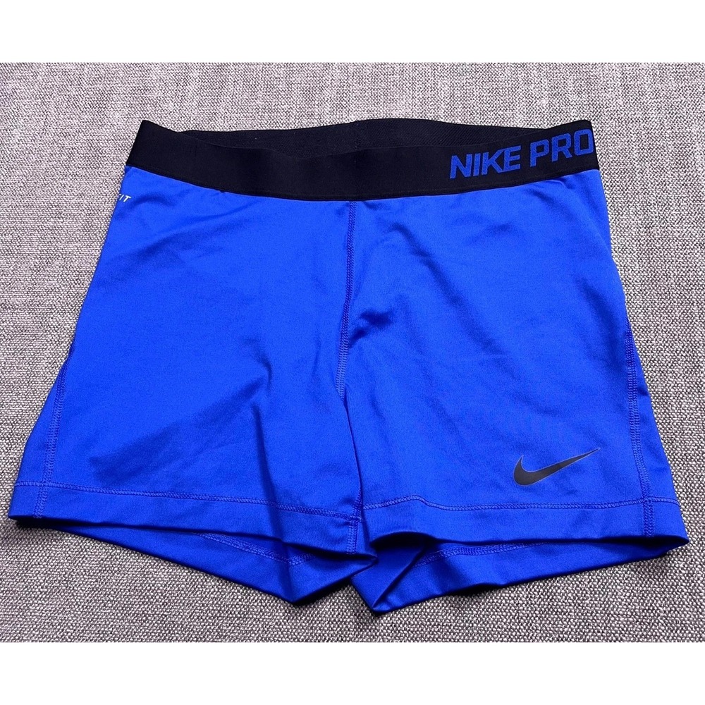 Nike Pro Compression Running Shorts Womens Large Blue Stretch Yoga Gym Training
